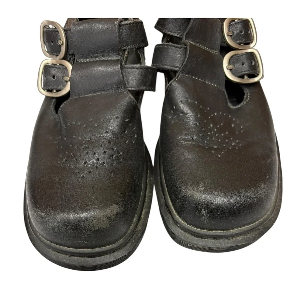 Vintage Dr. Martens Women's Mary Janes Double Buckle Leather Shoes Rare Style 5